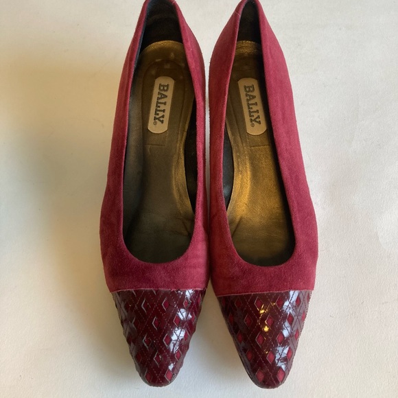 Bally Burgundy Suede Leather Heels size 9.5 - Picture 7 of 14